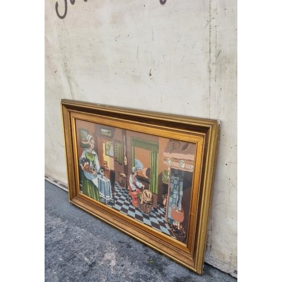 Κάδρο Κέντημα με χρυσή κορνίζα Granny's 103071