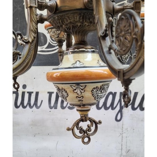 Εξάφωτο φωτιστικό μπρούτζινο Granny's 102577