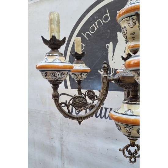 Εξάφωτο φωτιστικό μπρούτζινο Granny's 102577